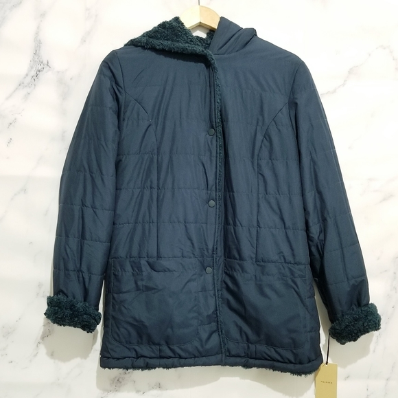 HALOGEN Reversible Sherpa Jacket, Emerald, Size Small - Picture 3 of 9